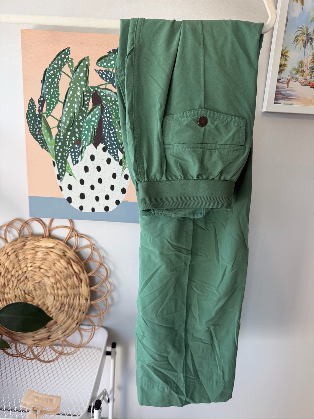 Athleta Green Cargo Jogger Pants